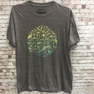 DKNG Brown w Circle of Life Animal Graphics Sz LG